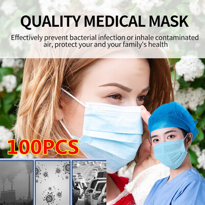 

100PCS High Quality Adults Disposable Dust Masks Flu Masks with Elastic Ear Rings