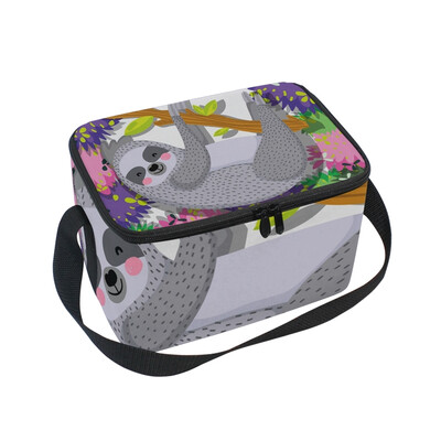 

ALAZA Lunch Box Insulated Lunch Bag Large Cooler Cute Sloth Wildlife Tote Bag