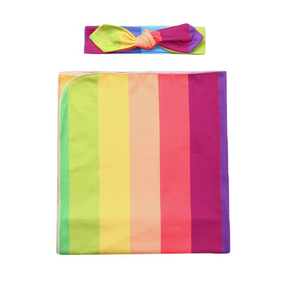 

Newborn Baby Soft Flower Printing Receiving Blankets Swaddling Infant Swaddle Wrap And Headband 2PcsSet