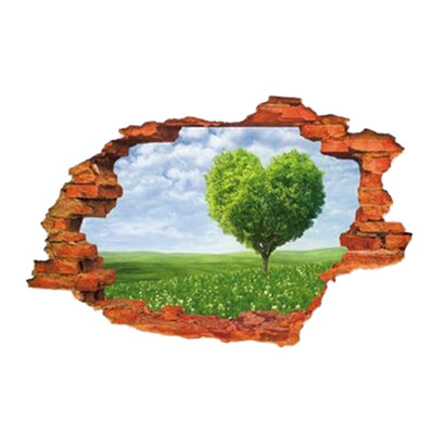 

3D Landscape Broken Wall Sticker Tattoo Kids Nursery Baby Room Scenery Decals Home Decorative Wallpaper