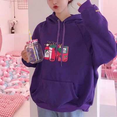 

Lovely Print Women Hoodie 2018 Ne Fashion Long Sleeve O Neck Cotton Ladies Sweatshirt Casual Loose Womens Hoodies Pullover