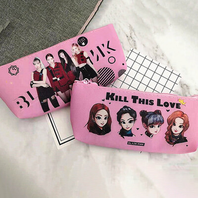 

BLACKPINK JENNIE LISA Makeup Bag Double-sided Pencil Case Pen Pouch Stationery
