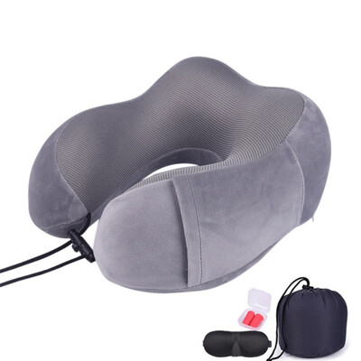 

Solid Neck Cervical Healthcare Bedding Drop Shipping 1PC U Shaped Memory Foam Neck Pillows Soft Slow Rebound Space Travel Pillow