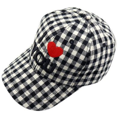 

Babys Plaid Letters Sunshade Hat Smile Love Sunshade Kids Cap Kids Outdoor Cap