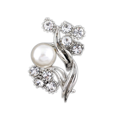 

New Fashion Bijouterie Chic Elegant Alloy Pearl Brooch Female Brooches Bag Accessories