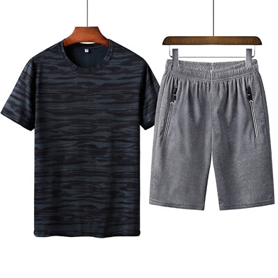 

Toponeto Mens Summer Leisure Fashion Printing Plus Size Short Sleeve Shorts Sports Sets