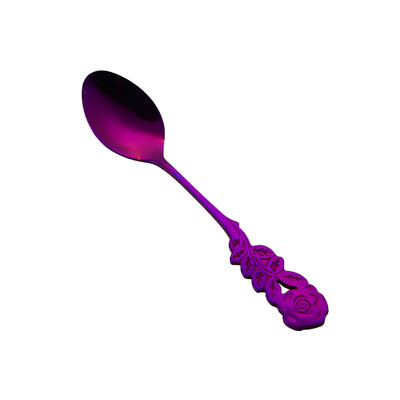 

Gobestart Stainless Steel Flower Spoon Coffee Tea Spork Flatware Dessert