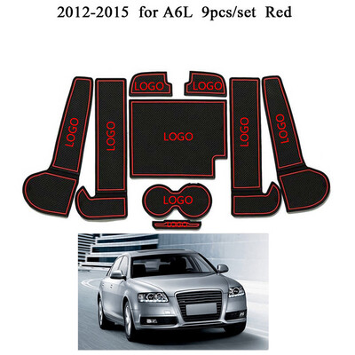 

9pcsset Car Door Pad Gate Slot Cup Holder Interior Non-slip Cushion Replacement For A6L 2012-2015