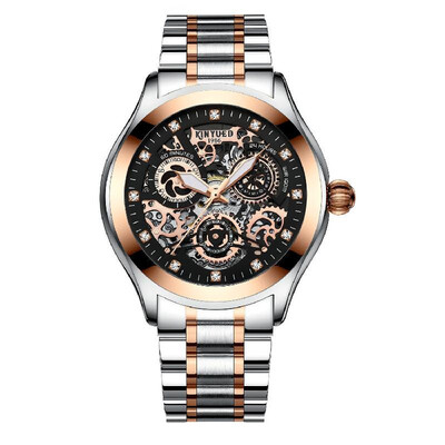 

KINYUED Mens Automatic Mechanical Watch Luminous Pointer Design 3ATM Waterproof Fashion Mens Mechanical Watch Luxury Wristwatch fo