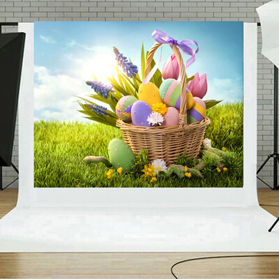 

Toponeto Easter Day Theme Vinyl Photography Backdrop Custom Photo Background Props