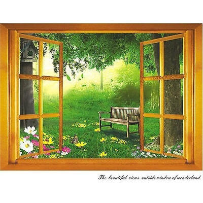 

Removable 3D The beautiful views outside window Wall Decal Art Vinyl Sticker eh