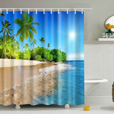 

180180 CM SPA Waterproof Shower Curtain Digital Printing Bathroom Decoration Shocking Landscape Shower Curtains High-quality