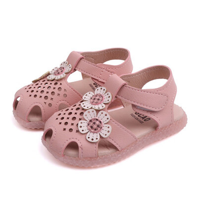 

Summer baby girl cute leather sandals Anti-Slip Hollow Design Flower Sandals Toddler Soft Soled First Walkers