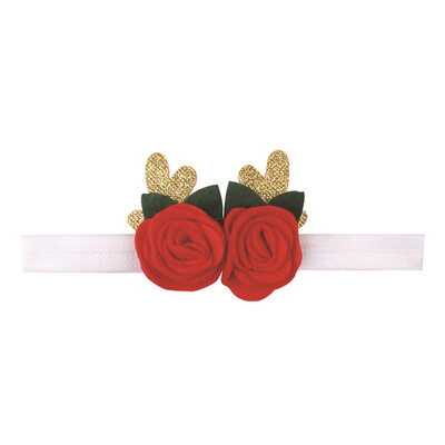 

Baby Girl Christmas Elastic Headbands Hair Accessories Cute Antler&flower Shape Children Party Hair Band Headbands
