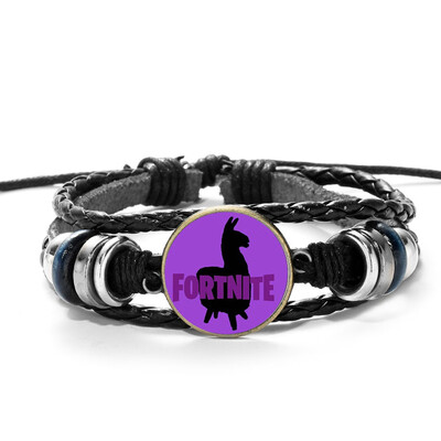 

Fortnite Gemstone Bracelets - Fortnite Gamer Gifts Party Supplies - Weaving Leathers Bracelet for Boys Girls Adults