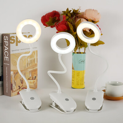 

Flexible USB Clamp Clip On LED Light Touch Reading Table Desk Bedside Night Lamp