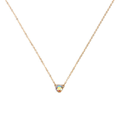 

New Arrival Shining Rainbow Crystal Pendant Necklace For Women Girls Jewelry Gift Gold Silver Color