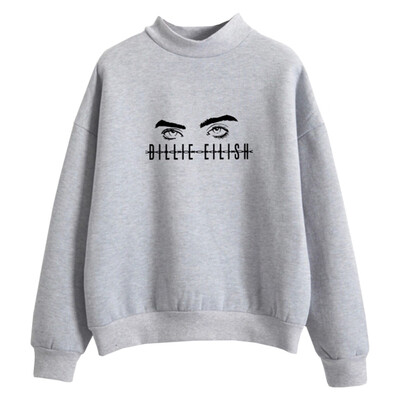 

2019 New Billie Eilish Print Design Unisex Sweatshirt Fashion Men Women Long Sleeve O Neck Shirt Pullover Tops