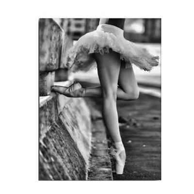 

30x40CM Ballerina Girl Black&White Style Printed Unframed Canvas Oil Painting Hang Wall Decoration