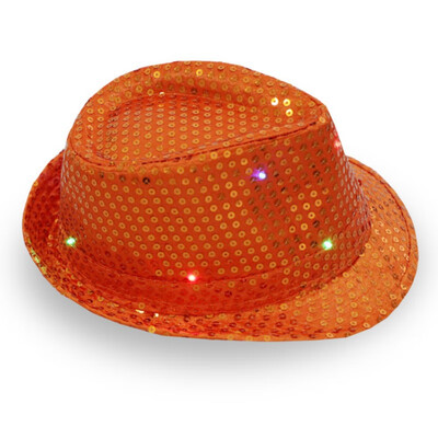 

1 Pcs LED Light Up Sequin Jazz HatAdult Glitter Sequins Light Up Party Cap