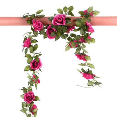 

Artificial Rose Vine Flowers Simulation Silk Rose Flower Garland for Wedding Party Artificial Rose Vine Home Garden Decor