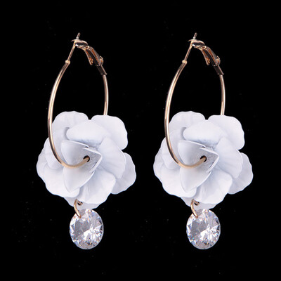 

Best Korean Lady Fashion Flowers Statement Earrings Ladies Bohemian Drop Dangle Earring For Women Wedding Jewelry Wholesale