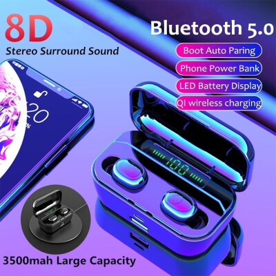 

New In-Ear Wireless Charging Mini Bluetooth 50 Headset Waterproof IPX7 Auto Connect