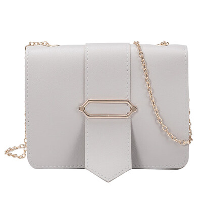 

Fashion Women Solid Color Square Chain Shoulder Bag Faux Leather Crossbody Pouch