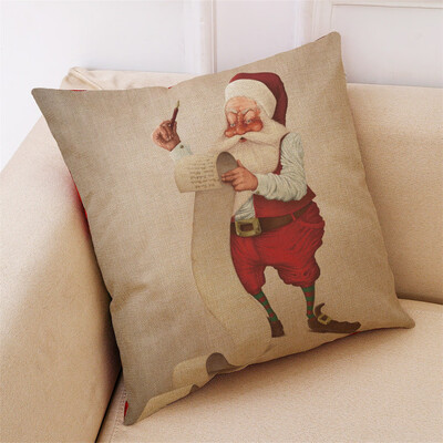 

Gobestart New Christmas Cotton Linen Pillow Case Sofa Cushion Cover Home Decor