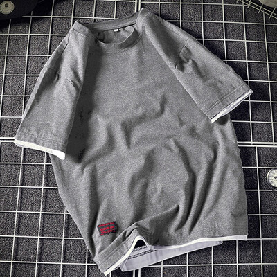 

Toponeto Mens Solid Color Pure Cotton Round Neck Slim Fit Short Sleeve Top Shirt Blouse
