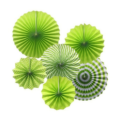 

6 pcs Wedding Birthday Party Decoration colorful Beautiful Paper Flower round paper Fan Set Stylish Refined