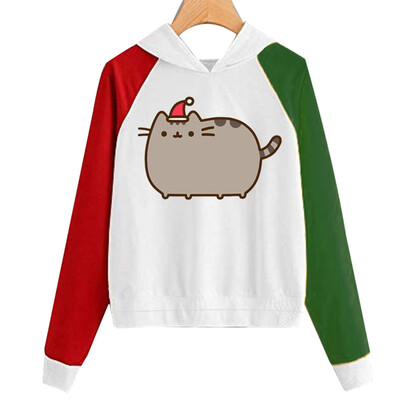 

Tailored Women Christmas Print Hooded Long Sleeves Sweatshirt Hooded Pullover Tops Shirt