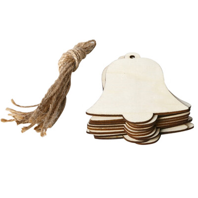 

10PcsSet Christmas Hanging Ornaments Wooden Slices Crafts Pendant With Burlap Rope For Home Xmas Tree Bar Shop Decor Decoracion