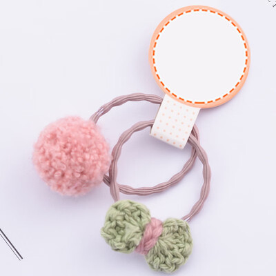 

2 Pcs Hair Accessories Baby Girl Ball Wool Elastic Headbands Holiday Party Hair Band Headwear Accessories