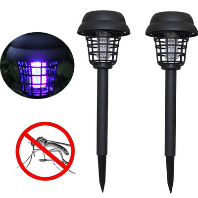 

〖Follure〗2PC Solar Powered LED Light Mosquito Pest Bug Zapper Insect Killer Lamp Garden