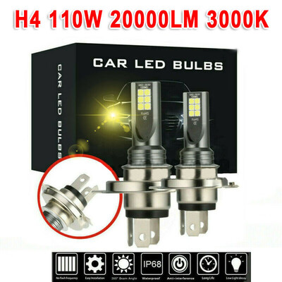 

2x H4 CAR LED Headlight Kits 110W 20000LM FOG Light Bulbs 3000K Driving DRL Lamp