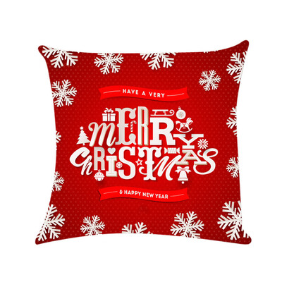 

Tailored Happy Christmas Pillow Cases Sofa Cushion Cover Home Decor Pillow Case