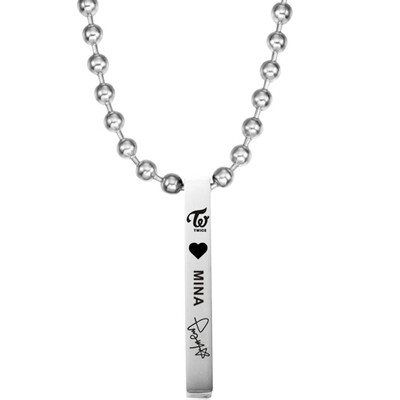 

KPOP TWICE Stainless Steel Solid Rod Lettering Pendant Necklace Boys Girls Couple Necklace Hot Gifts for Fans