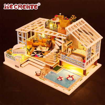

Tailored 3D Wooden DIY Miniature House Furniture LED House Puzzle Decorate Creative Gifts
