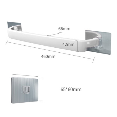 

Towel Bar Shelf Wall Mounted Bathroom Self-adhesive Shelving Holder Toilet Roll Paper Hanger Supply