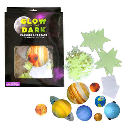 

1 SET Planets Luminous Wall Stickers Solar System Fluorescent Wall Stick Waterproof DIY Kids Room Decor Gifts