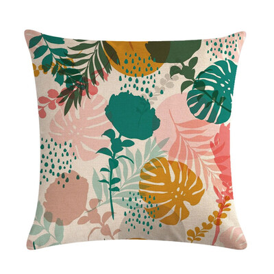 

Flax Pillow Case Cover Plantain Tree Series Throw Sofa Cushion Cover Home Decor