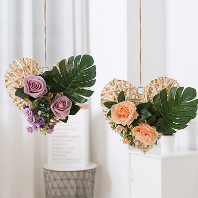 

Home Living Room Handcrafted Hanging Wall Decor Artificial Plant Flower Wedding Backdrop Home Accessories Plantas Artificiais