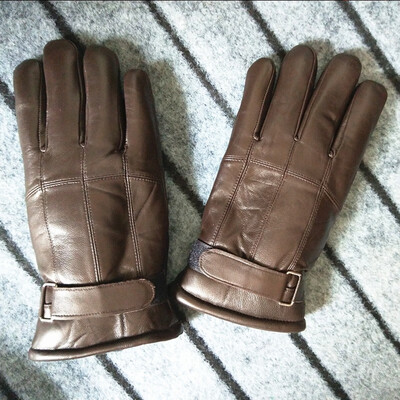 

QIUYAN sheep fur one leather men&women warm thick waterproof windproof gloves 18459