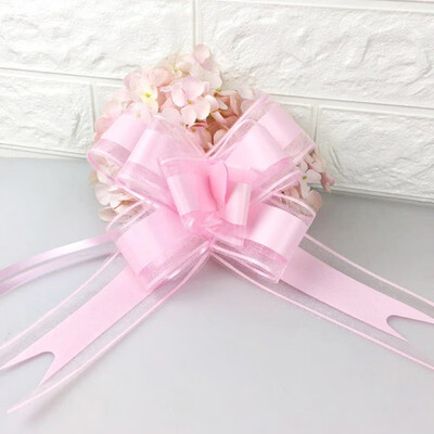 

10pcs Wedding Decoration Lace Ribbon Pull Bows Organza Exquisite Lovely solid color Car Decoration Gift Wrap