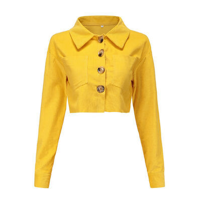 

Red Yellow Vintage High Waist Skirts Women Casual Skirt Double Buttons Solid Streetwear