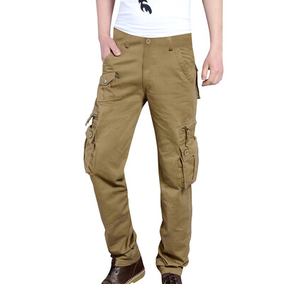 

Gobestart Mens New Fashion Casual Outdoors Solid Work Trousers Multi-pocket Long Pants