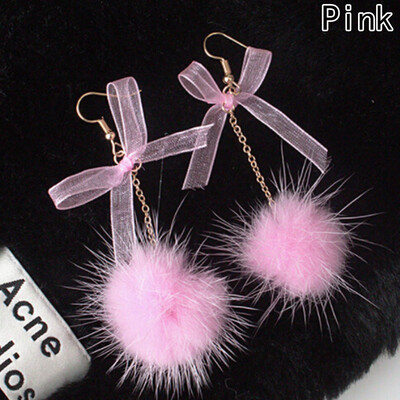 

2 Fashionable New Style Earrings Hairpin Sweet Bow Long Earrings Dangle Jewelry