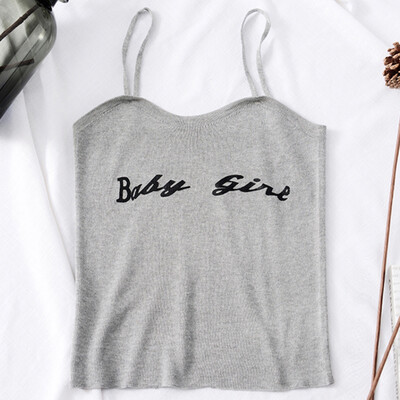 

Sexy Camisole Female Letter Printing Personality Fashion Slim Knit Material Tailored Comfortable Breathable Highlights Charming