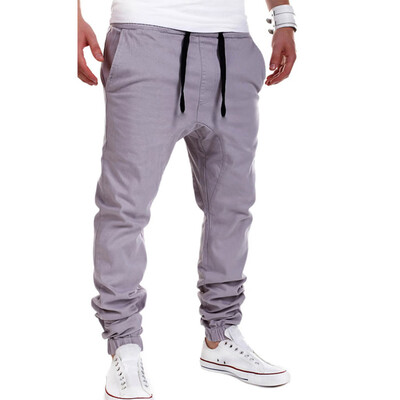 

Fashion Mens Sports Pants Solid Color Drawstring Casual Long Trousers Sweatpants